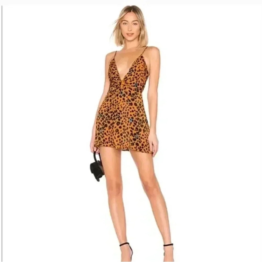 House of Harlow 1960x Revolve Sharon Leopard Dress in Copper Leopard